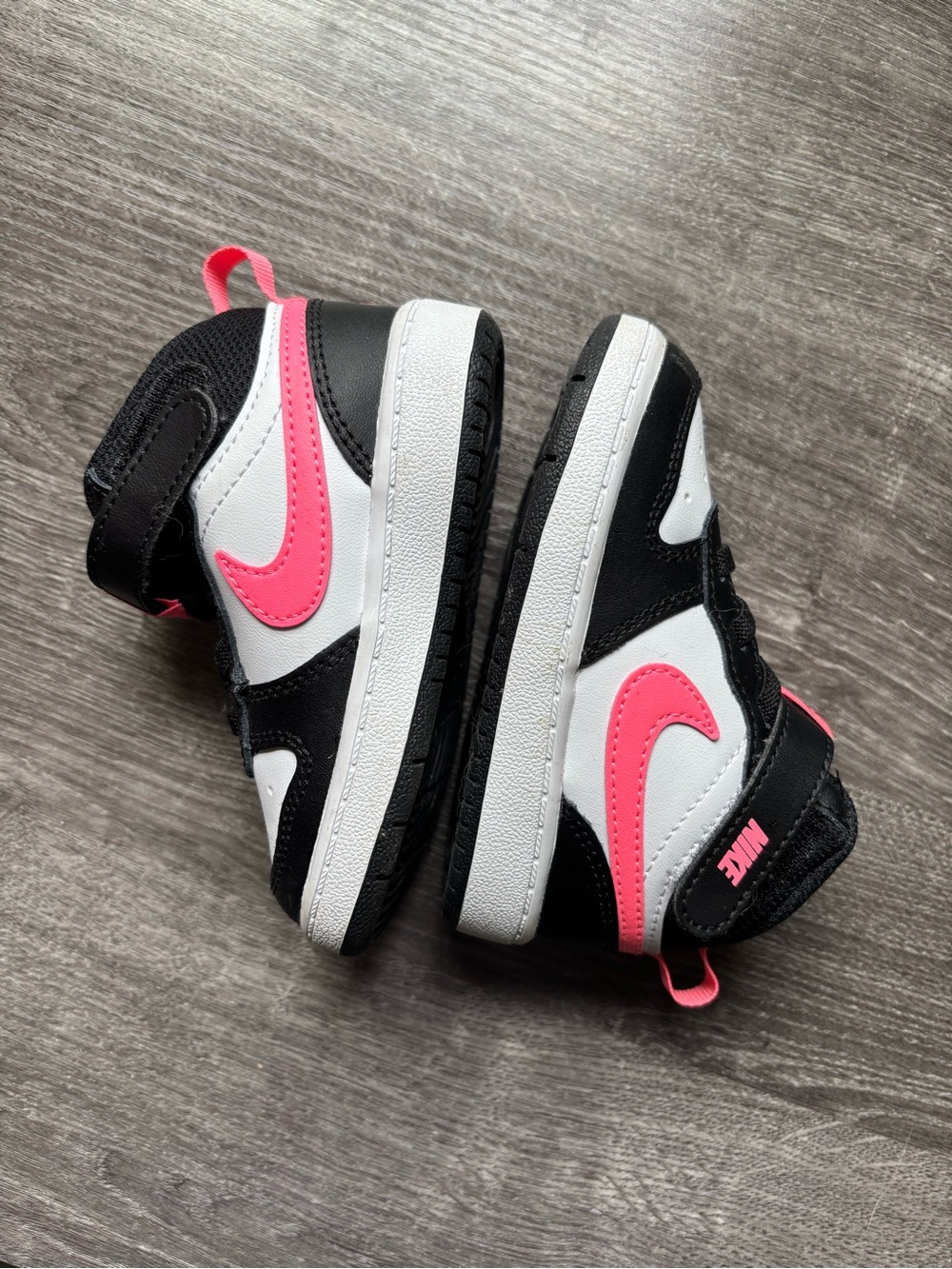 Nike Kids Black, White & Pink High-Top Sneakers - Picture 2 of 8